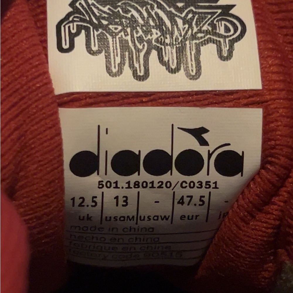 Diadora N.9002 Red, Black, and Blue Sneakers - Picture 6 of 8